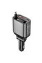 Fast Car Charger 105W Dual USB-C + USB-A, with Stretchable USB-C & Lightning Cable TC0033 - 3