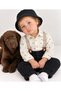 Muslin Hat, Suspender Belt, Pine Printed Lycra Jeans, 4-Piece Baby Boy/Child Set