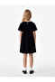 Balloon Sleeve Crew Neck Pleated Velvet Dress - 2