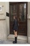 Women's Black Trench Coat with Pockets and Belted Windbreaker New Season Outerwear - 6
