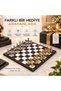 Luxury Metal Chess Set Chrome Plated Classic Gold Themed Figures – Black Marble Patterned Board - 4