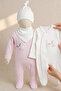 2-Piece Long Sleeve Baby Girl/Boy Jumpsuit Set with Rabbit Figure - 5