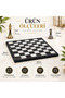 Luxury Metal Chess Set Chrome Plated Classic Gold Themed Figures – Black Marble Patterned Board - 7