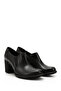Women/Girls Black Medium Thick Heeled Genuine Leather Shoes - 4