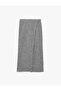 Regular Waist Long Pencil Skirt with Front Stitching Detail - 6