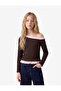 Ribbed Asymmetrical Cut Viscose Blend Boat Neck Long Sleeve Slim Fit T-Shirt - 2