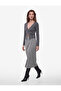 Regular Waist Long Pencil Skirt with Front Stitching Detail - 2