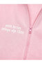Three Threaded Ribbed Oversized Sweatshirt with Angel Print on the Back, Kangaroo Pocket and Zipper Hood - 4