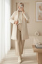 9082 Oversize Kaşe Coat - Ecru