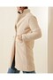 9082 Oversize Kaşe Coat - Ecru - 4