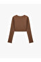 Slim Fit Long Sleeve Crew Neck Crop Sports T-Shirt - 5