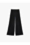 Normal Waist Straight Fit Wide Leg Fabric Trousers - 7