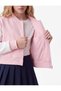 Bow Detailed Long Sleeve Fleece-Lined Bomber College Jacket - 4
