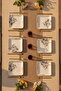 Lux Ceramic Wish Tree Pattern 6-Person Cake Set Serving Plate - 4