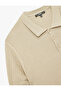 Regular Fit Short Sleeve Cotton Textured Button Polo Neck Knitwear T-Shirt - 7