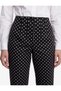 Cotton High Waist Slim Fit Polka Dot Cigarette Pants with Pockets - 4