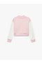 Bow Detailed Long Sleeve Fleece-Lined Bomber College Jacket - 6