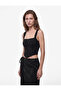 Asymmetrical Cut Zippered Slim Fit Square Neck Lace Corset Bustier - 2