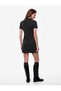 Ribbed Slim Fit High Neck Short Sleeve Mini Dress - 4