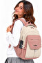School Bag Waterproof Fabric Unisex School Backpack 2601 Beige-Powder