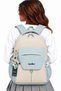 School Bag Waterproof Fabric Unisex School Backpack Hrm - 2601 Beige-Blue - 2