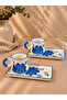 Navy Blue Floral Pattern Handmade Ceramic, Presentation Coffee Cup Set