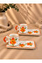 Orange Floral Patterned Handmade, Presentation Coffee Cup Set