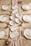 Botanical Green Camellia Leaf Patterned Luxury Ceramic 14 Piece Breakfast Set for 6 People - 2