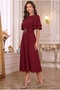 Belted Layered Sleeved Midi Dress Combination - 2