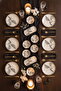 Black Leaves 14 Piece Breakfast Set for 6 People, Luxury Breakfast Set - 6