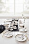 Black Leaves 14 Piece Breakfast Set for 6 People, Luxury Breakfast Set - 7