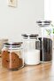 3-Pack 1300/800/500 ml Vacuum Metal Lid Tea/Sugar/Salt/Coffee Jar Glass Storage Container - 6