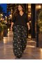 Gob Everyday Plus Size Shalwar Balloon Pants - Patterned, Elastic Waist, Comfortable Fit - 3
