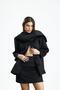 Yael Kaşe Premium Black Short Coat with Collar Detail - 2