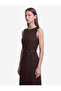 Belted A-Line Crew Neck Sleeveless Long Dress - 2