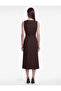 Belted A-Line Crew Neck Sleeveless Long Dress - 3