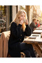 Women's Black V-Neck Hair Knit Oversized Buttoned Long Knitwear Cardigan & Dress - 3