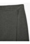 Normal Waist Asymmetrical Cut Double Breasted Midi Skirt - 8