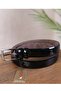 3.5 Cm Black Patent Leather Plain Artificial Classic Belt - 2