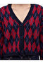 V-Neck Long Sleeve Tie-Up Diamond Patterned Knitwear Cardigan with Pockets - 4