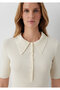 Ecru Knitwear Polo Fitted / Body-Fitting Cut 1710941-70056 - 7