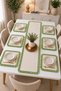 Green Ruffled Runner 40 × 110 cm – Plain Cream Decorative Tablecloth Stylish Table Runner - 2