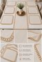 Ruffled Runner and American Service Set – 7 Piece Beige Tablecloth & Placemat Set - 3