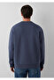 Crew Neck Navy Blue Basic Sweatshirt 0S10276-70759 - 5
