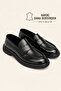 Men's Black Genuine Leather Thick Sole Loafer Shoes – Amalfi
