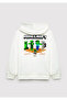 M6S10189 Minecraft Printed Hooded Kids Sweatshirt White - 4