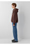 Logo Printed Hooded Brown Sweatshirt 067149-88062 - 4