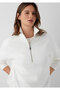 White Interlock Sweatshirt with Half Zipper 1S10572-83043 - 3