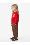 Teddy Bear Printed Long Sleeve Crew Neck Ribbed Sweatshirt with Printed Back - 2