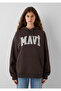 Logo Printed Hooded Brown Sweatshirt 1600361 -70222 - 3